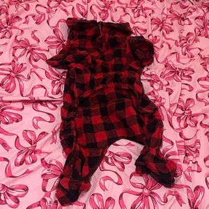 Red and Black Plaid Dog Outfit Pajamas